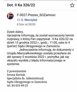 [VIDEO] Czy Zbigniew Ziobro zdymisjonuje Prezesa Sądu Okręgowego w Zamościu Mirosława Baranowskiego za poświadczenie nieprawdy w tym sądzie i bałagan proceduralny, którego skutkiem jest bezkarność wójta-przestępcy z gminy Trzeszczany Stanisław Cz.?!