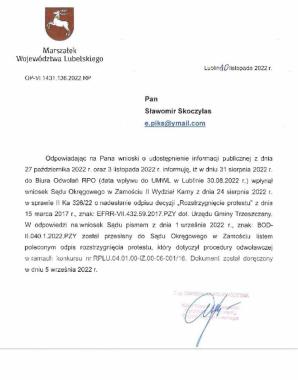 [VIDEO] Czy Zbigniew Ziobro zdymisjonuje Prezesa Sądu Okręgowego w Zamościu Mirosława Baranowskiego za poświadczenie nieprawdy w tym sądzie i bałagan proceduralny, którego skutkiem jest bezkarność wójta-przestępcy z gminy Trzeszczany Stanisław Cz.?!
