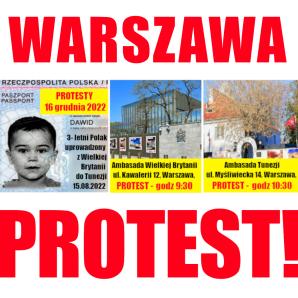 [VIDEO] Jutro protesty o powrót polskiego 3-latka przed ambasadami Wielkiej Brytanii i Tunezji w Warszawie!