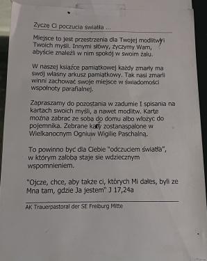 Słowo na niedzielę 12 listopada z polskiego Kościoła we Freiburgu