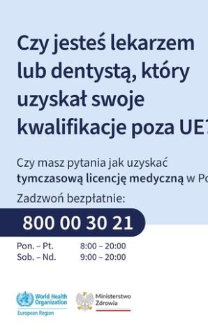 Infolinia dla lekarzy spoza Unii m.in. z Ukrainy. By mogli pracować w Polsce