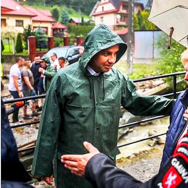 [VIDEO] Andrzej Duda odwiedził tereny dotknięte ulewami