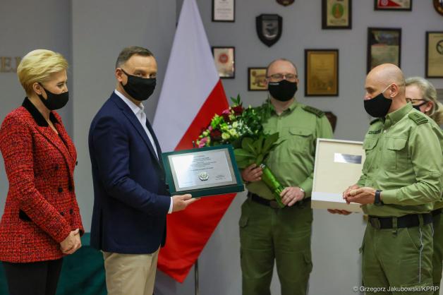 [VIDEO] Prezydent wraz z Pierwszą Damą w Karpackim Oddziale Straży Granicznej