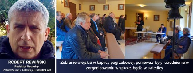 [VIDEO] Zebranie wiejskie w kaplicy pogrzebowej! Tak wygląda demokracja pod rządami wójta gminy Trzeszczany Stanisława Czarnoty, którego wspiera Prezes Sądu Okręgowego w Zamościu Mirosław Baranowski! Dziś o godz.14:00 debata o praworządności w jego okręgu!