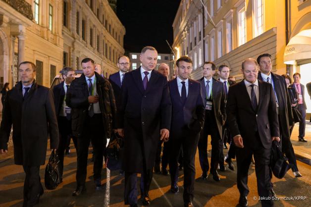 Monachium. Spotkanie z Prezydentem Francji i Kanclerzem Niemiec