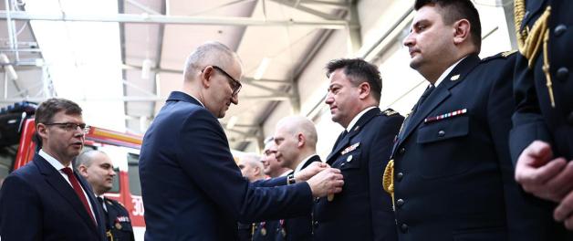 Spotkanie wiceministra Błażeja Pobożego ze strażakami z województwa warmińsko-mazurskiego