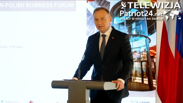 [VIDEO] Prezydent Andrzej Duda o ceberbezpieczeństwie na polsko–słoweńskim forum biznesowym w Słowenii