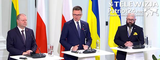 [VIDEO] ANG Wypowiedź marszałka Sejmu Szymona Hołowni po Spotkaniu Przewodniczących Parlamentów Estonii, Finlandii, Litwy, Łotwy, Polski i Ukrainy w estońskim Tartu